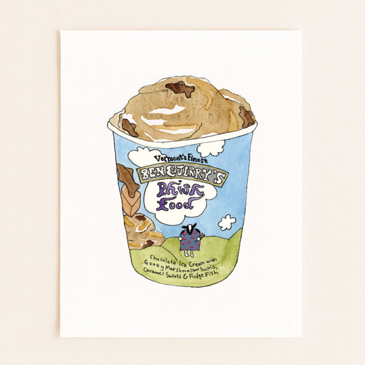 Ben & Jerry's Ice Cream | New England Food | Watercolor and Ink