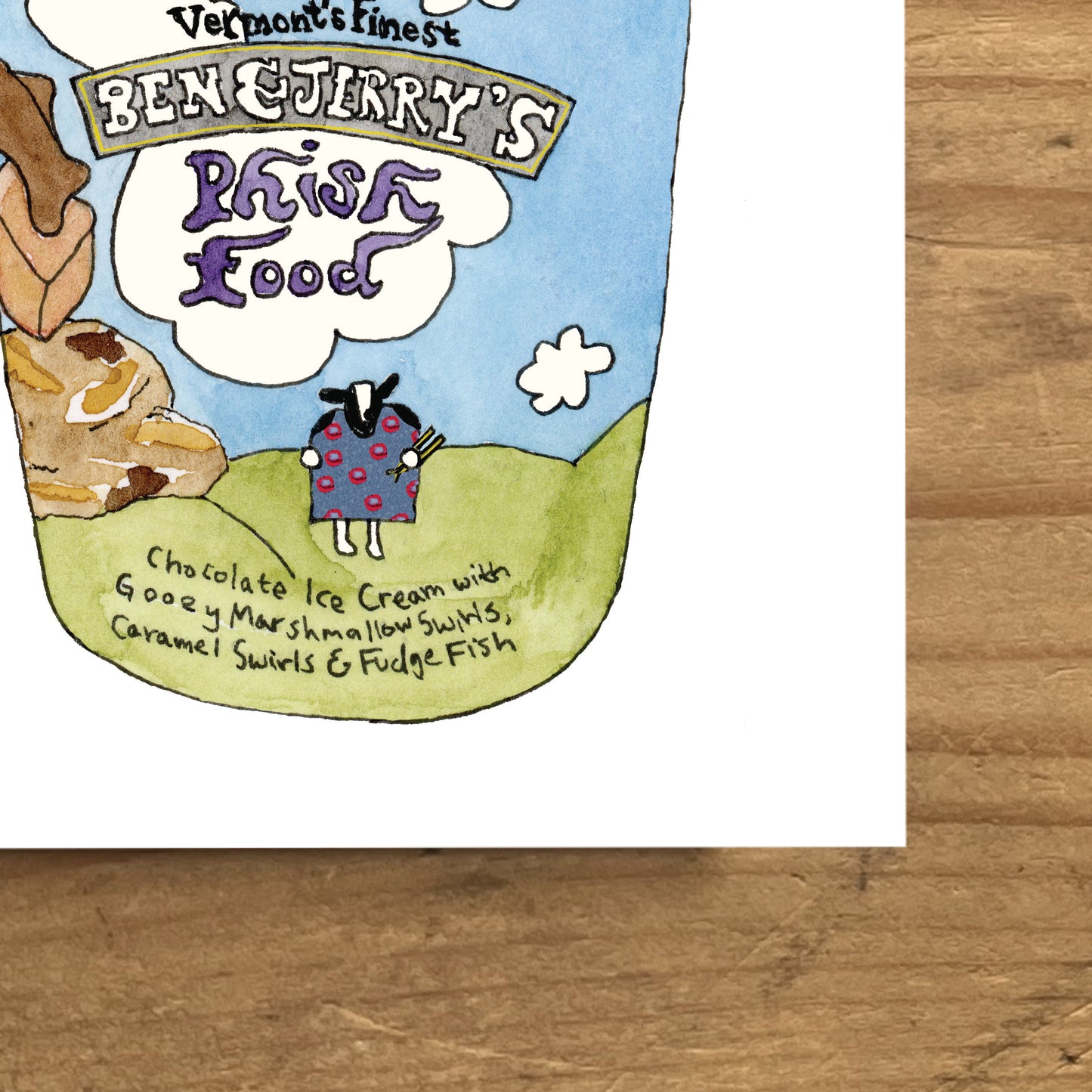 Ben & Jerry's Ice Cream | New England Food | Watercolor and Ink