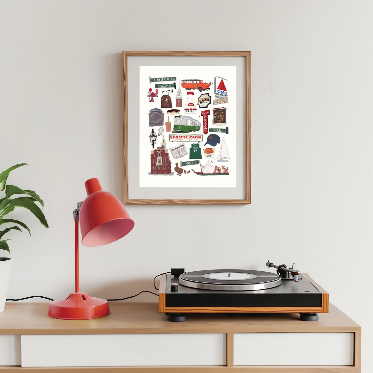 Boston, MA Collection Art Print | Gouache and Ink