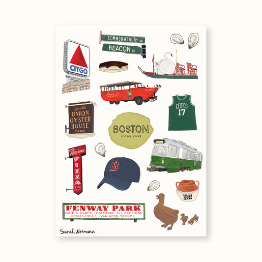 Boston sticker sheet