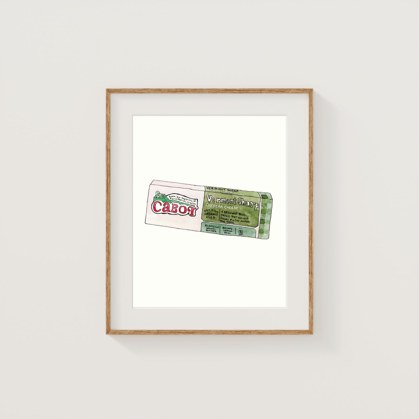 Individual New England Foods Mini Art Prints | Watercolor and Ink