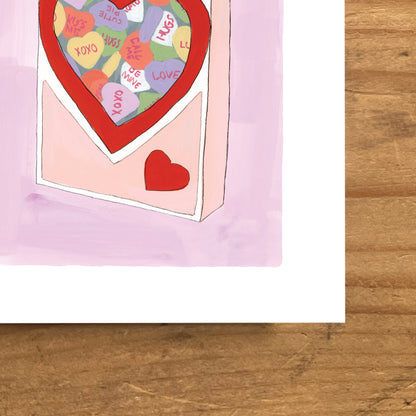 Candy Hearts Box - Valentine's Day Greeting Card