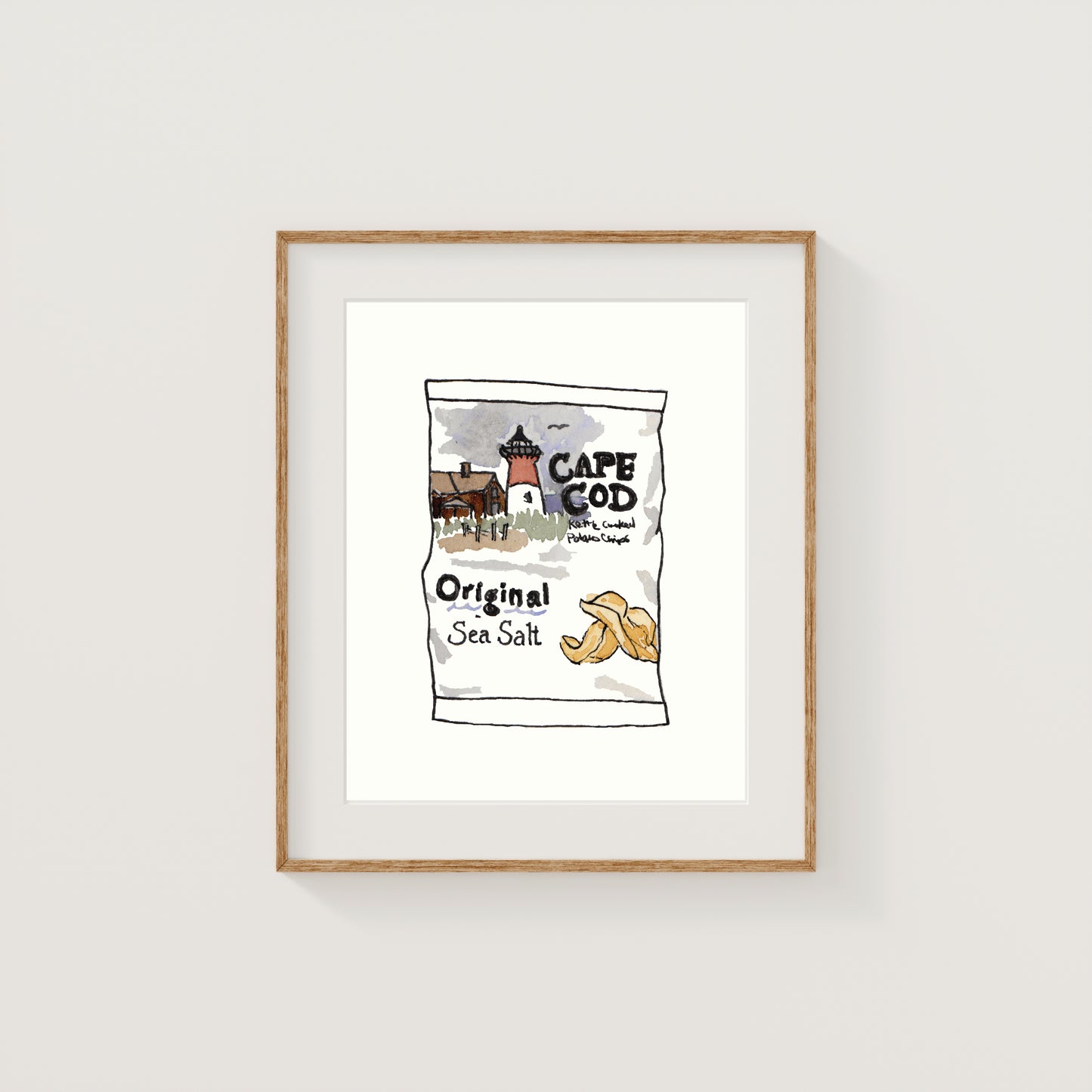 Individual New England Foods Mini Art Prints | Watercolor and Ink