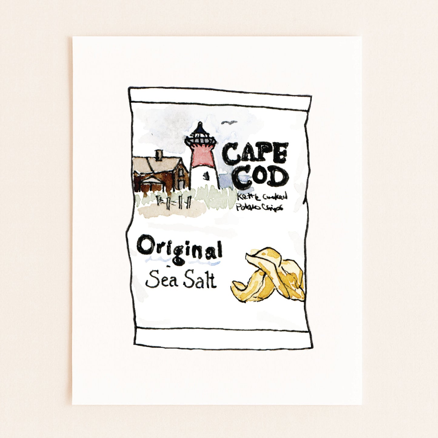 Cape Cod Chips | New England Food | Watercolor and Ink