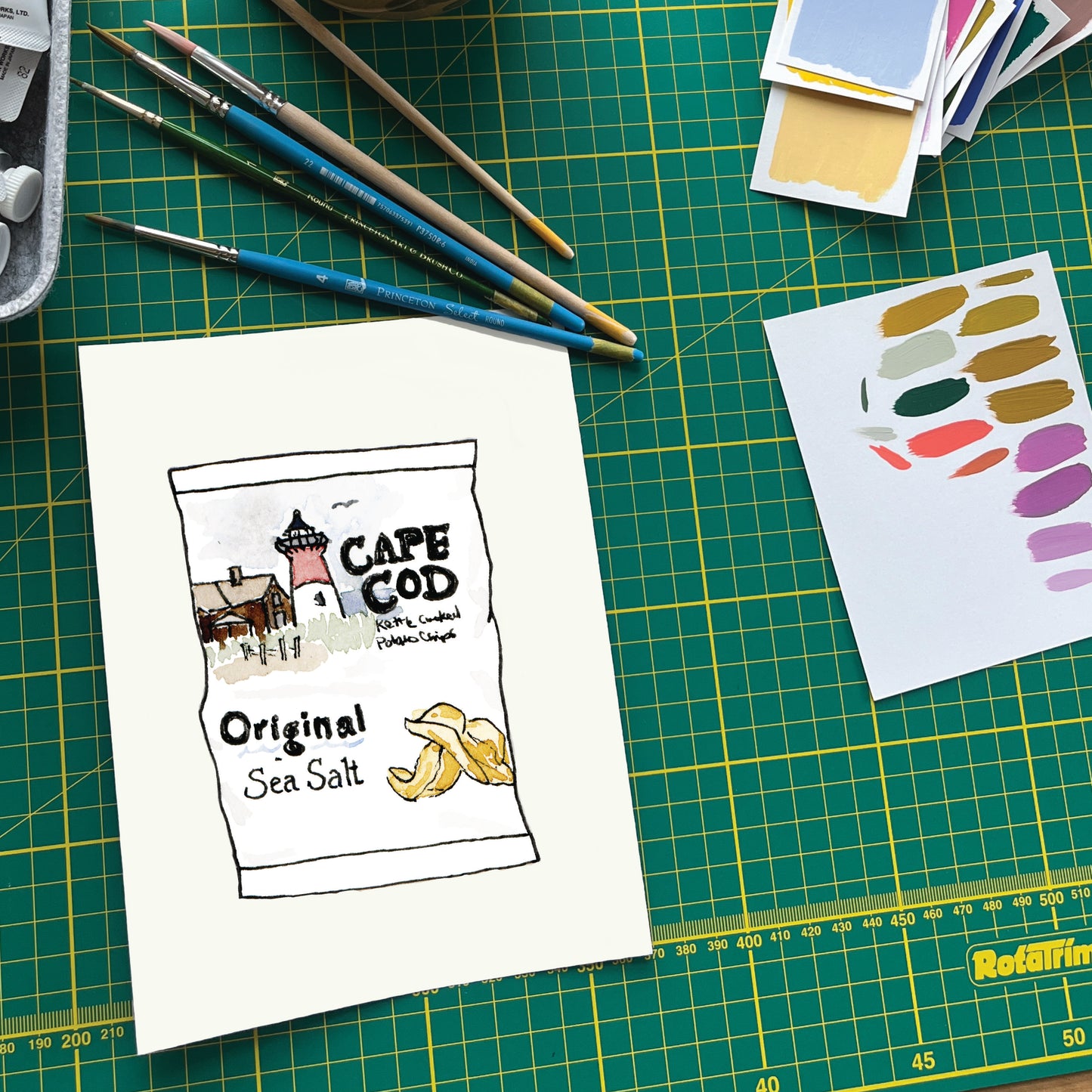 Cape Cod Chips | New England Food | Watercolor and Ink