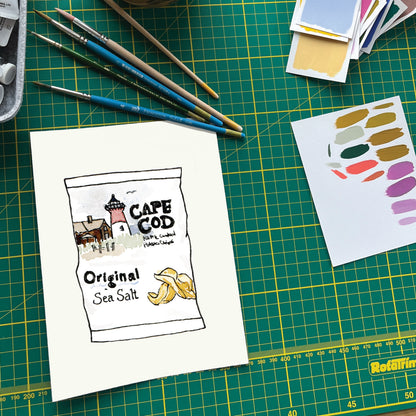 Cape Cod Chips | New England Food | Watercolor and Ink