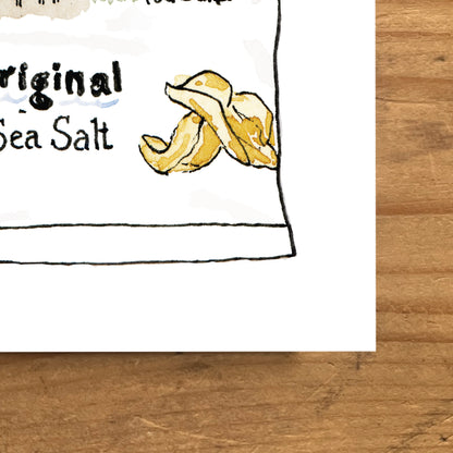 Cape Cod Chips | New England Food | Watercolor and Ink