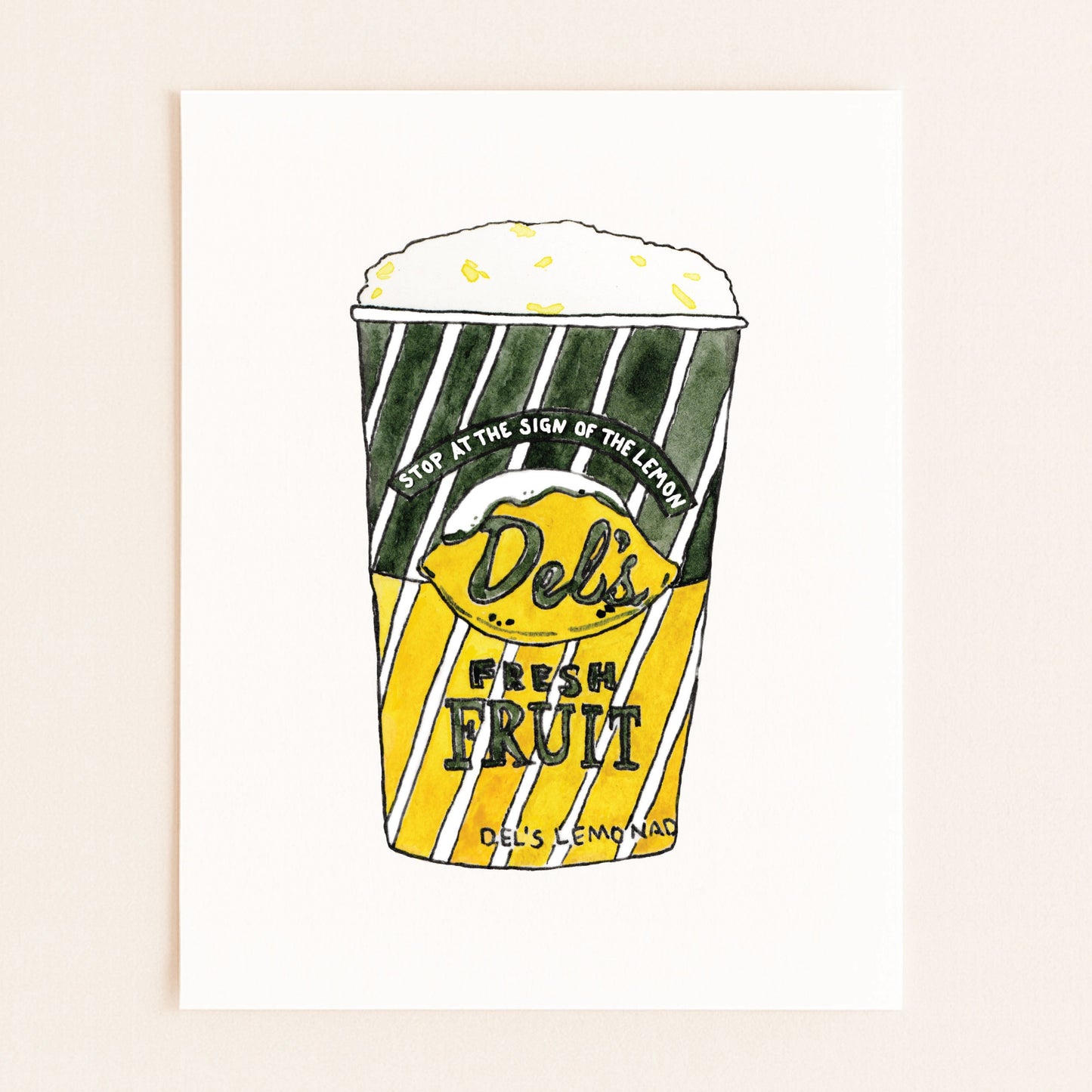Del's Lemonade | New England Food | Watercolor and Ink