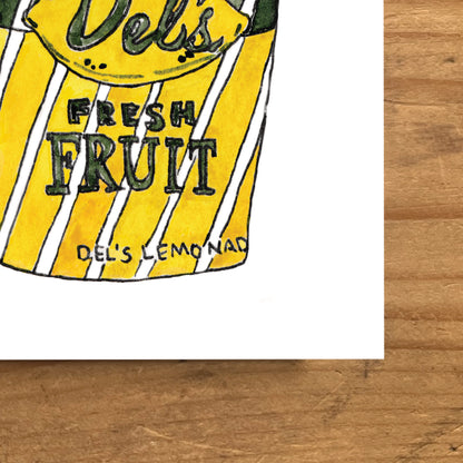 Del's Lemonade | New England Food | Watercolor and Ink