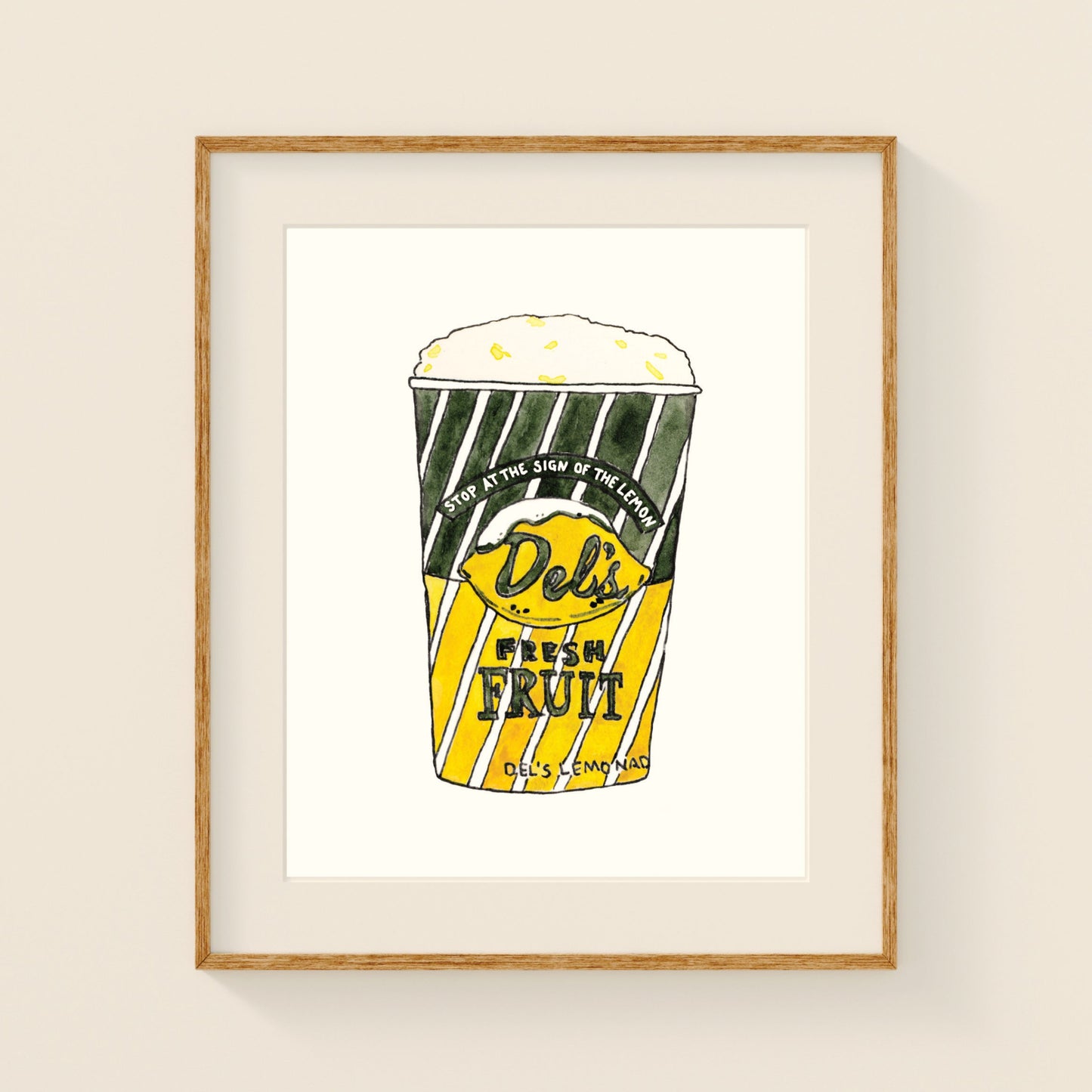 Del's Lemonade | New England Food | Watercolor and Ink