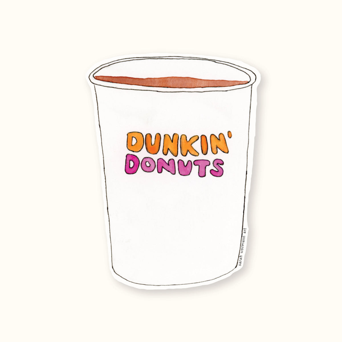 Dunkin Donuts Coffee Cup Sticker