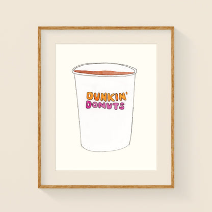 Dunkin' Donuts Cup | New England Food | Watercolor and Ink