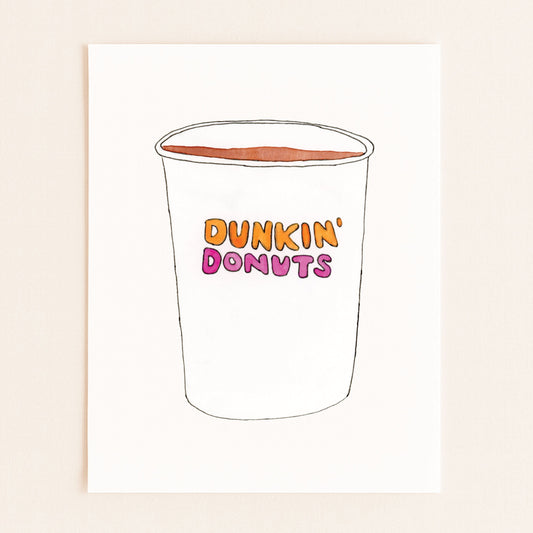 Dunkin' Donuts Cup | New England Food | Watercolor and Ink