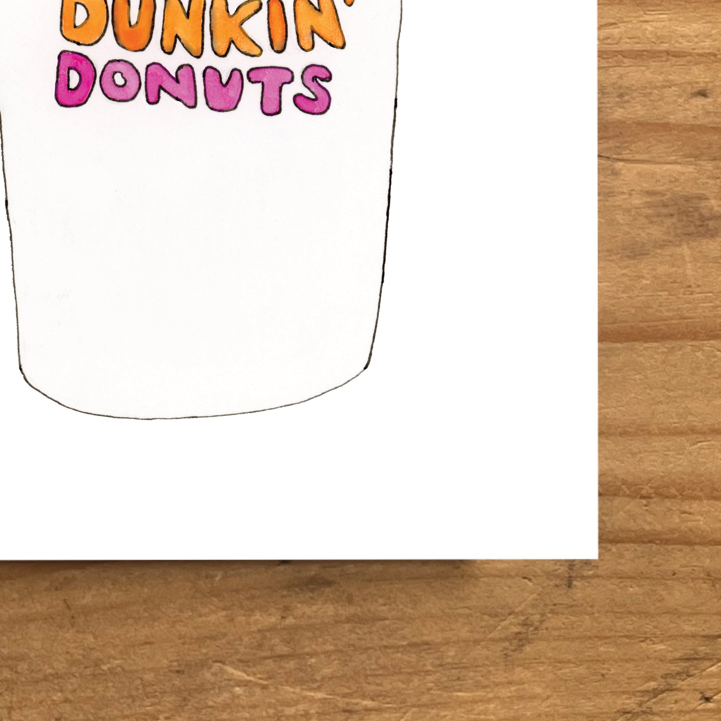 Dunkin' Donuts Cup | New England Food | Watercolor and Ink