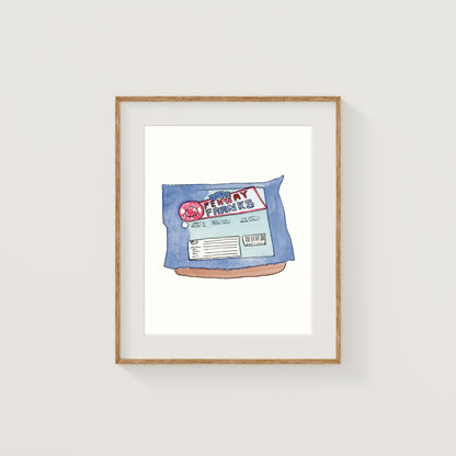 Individual New England Foods Mini Art Prints | Watercolor and Ink