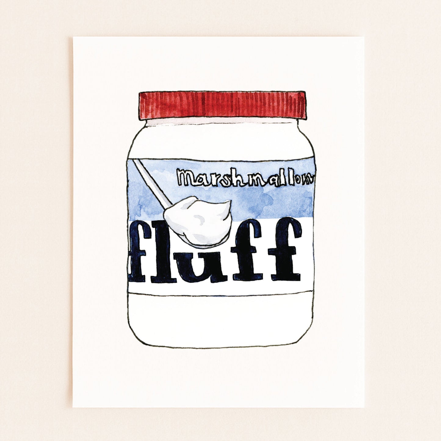 Marshmallow Fluff | New England Food | Watercolor and Ink