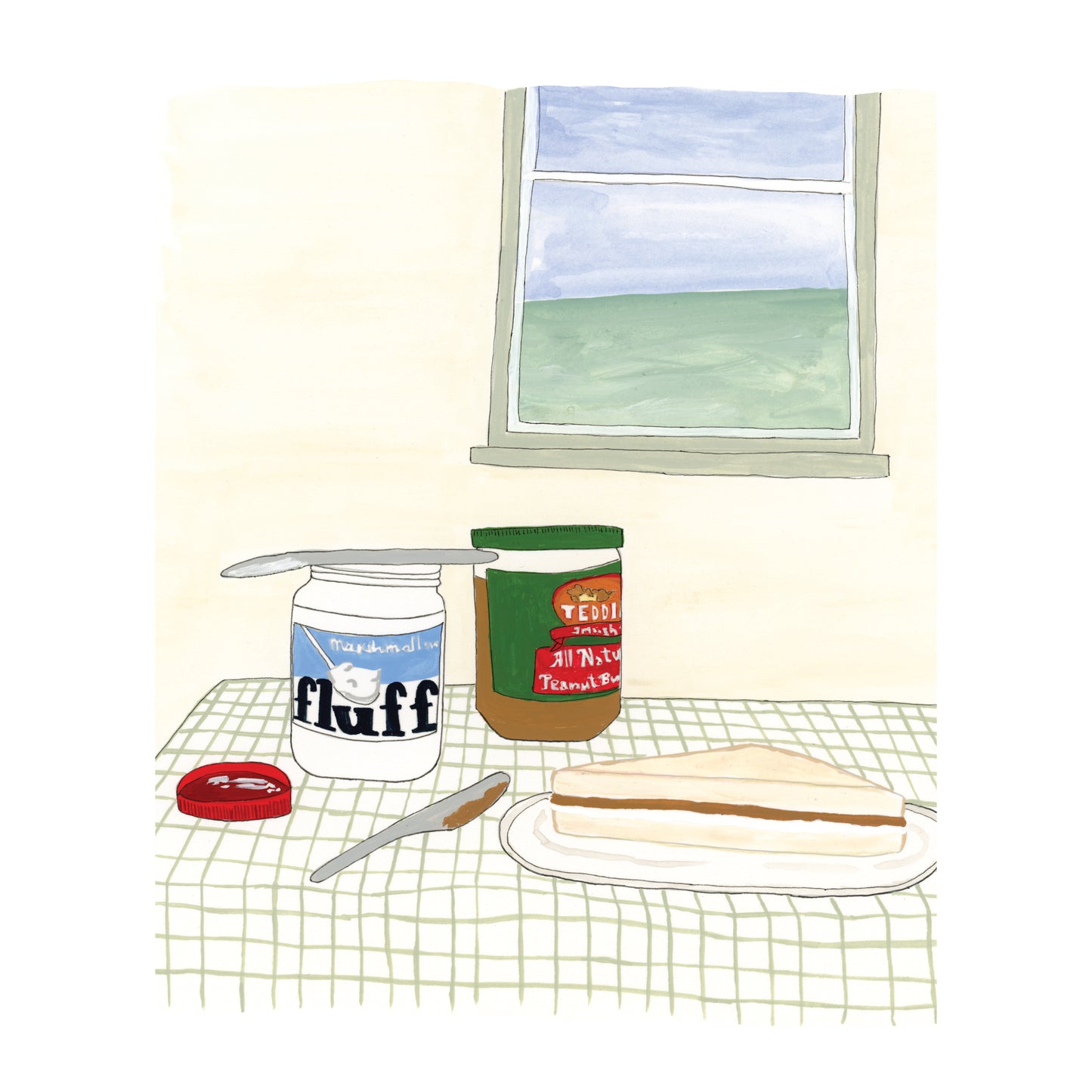 Fluffernutter Tablescape Art Print | New England | Gouache and Ink