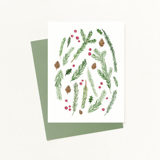 Winter Greenery - Holiday Greeting Card