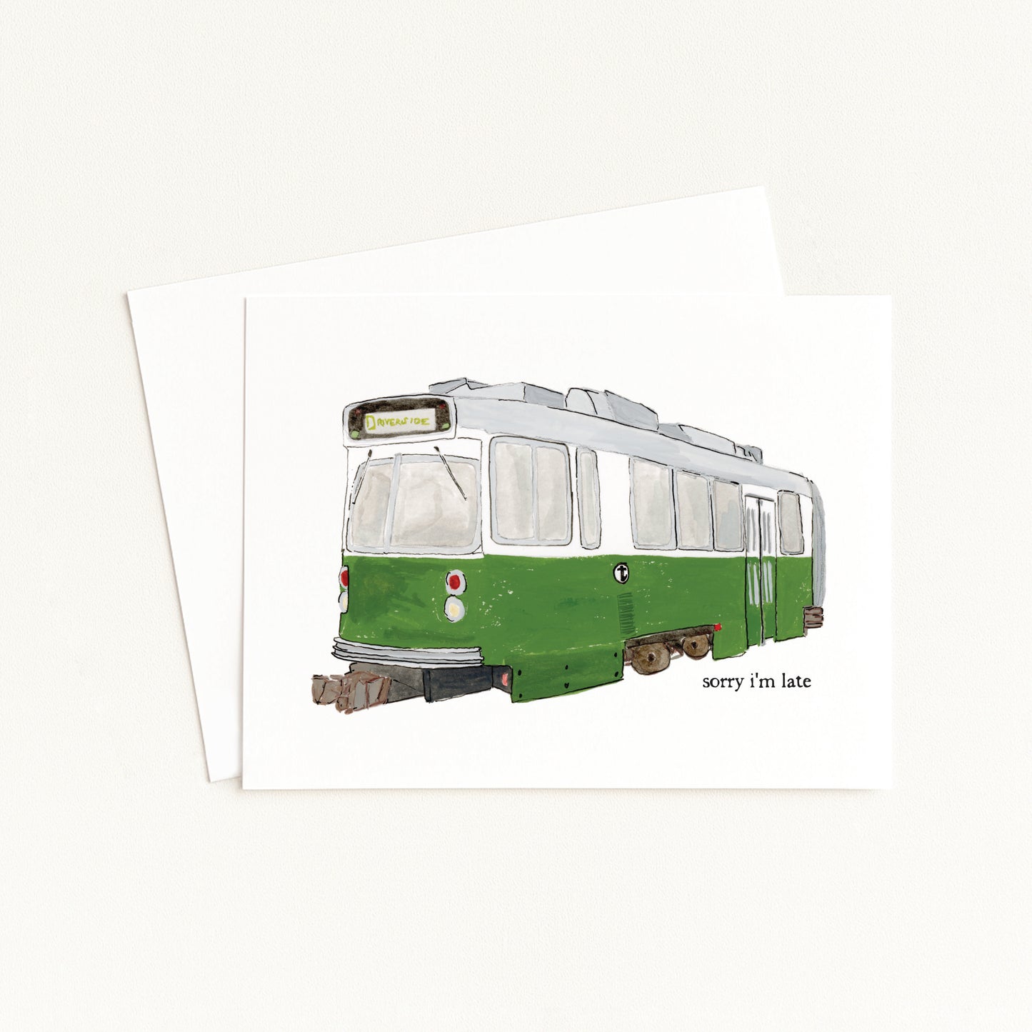 Boston Green Line MBTA Greeting Card