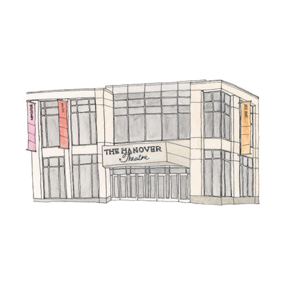 Hanover Theatre Art Print | Worcester | Watercolor and Ink