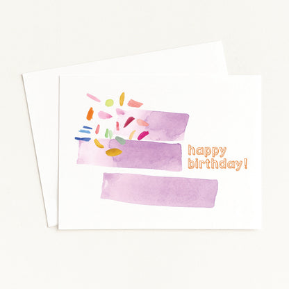 Watercolor Confetti Birthday Greeting Card