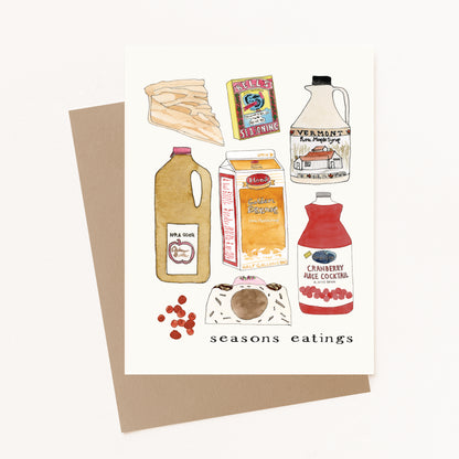 Seasonal New England Foods - Holiday Greeting Card