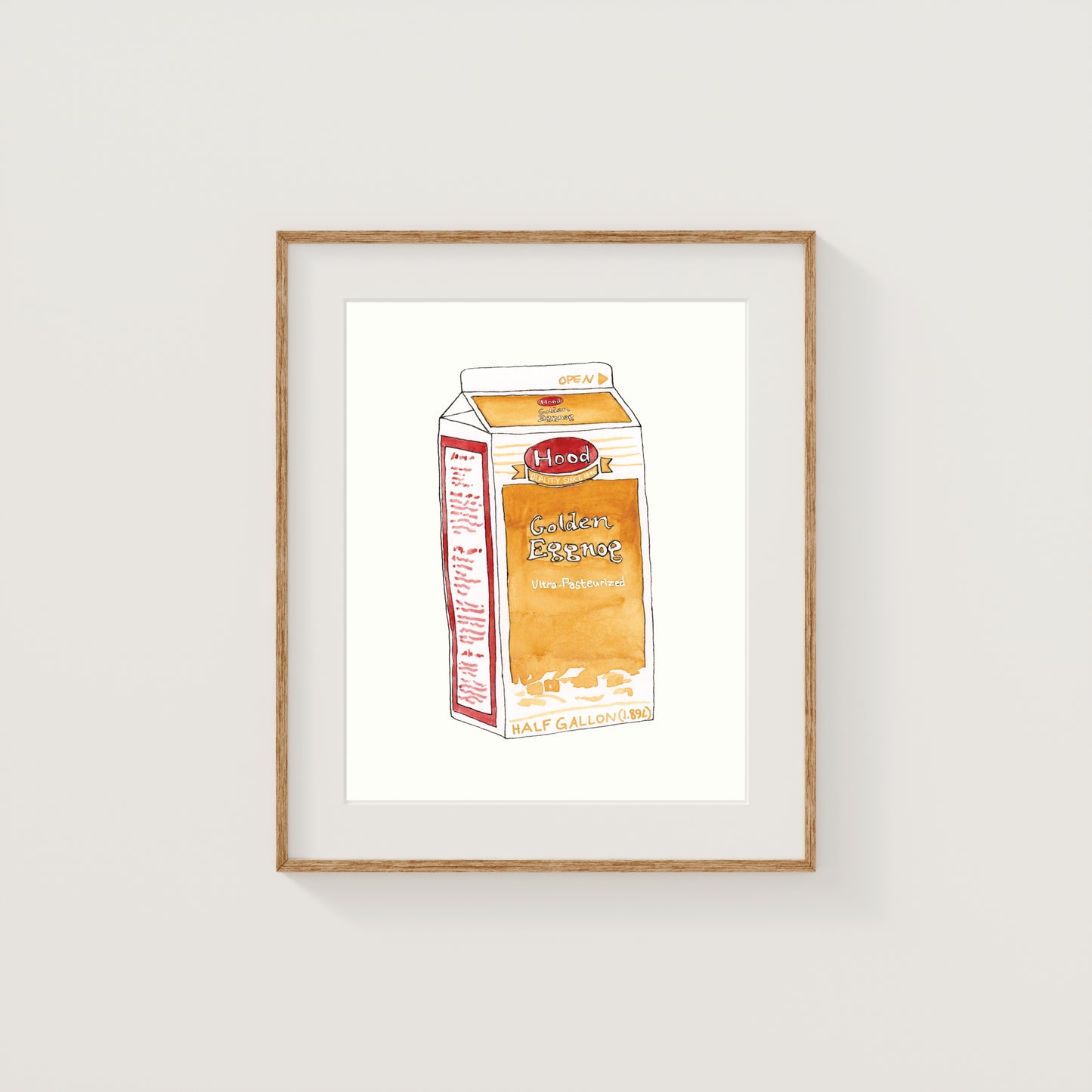 Individual New England Foods Mini Art Prints | Watercolor and Ink