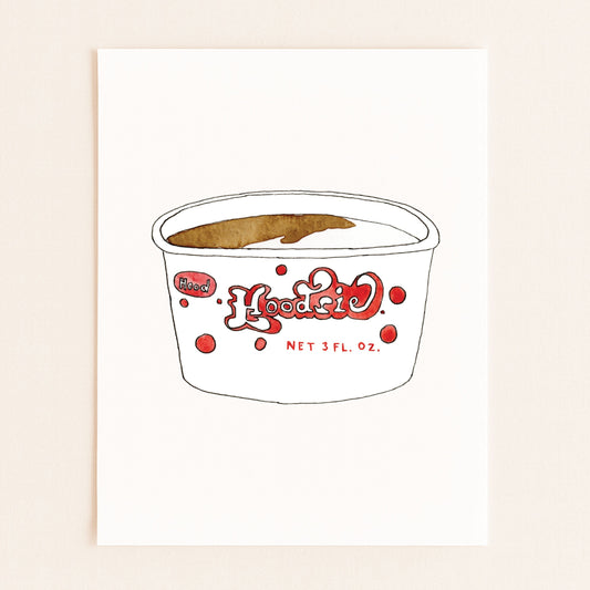 Hoodsie Ice Cream Cup | New England Food | Watercolor and Ink