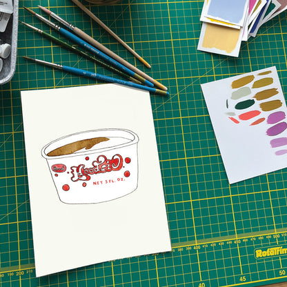 Hoodsie Ice Cream Cup | New England Food | Watercolor and Ink