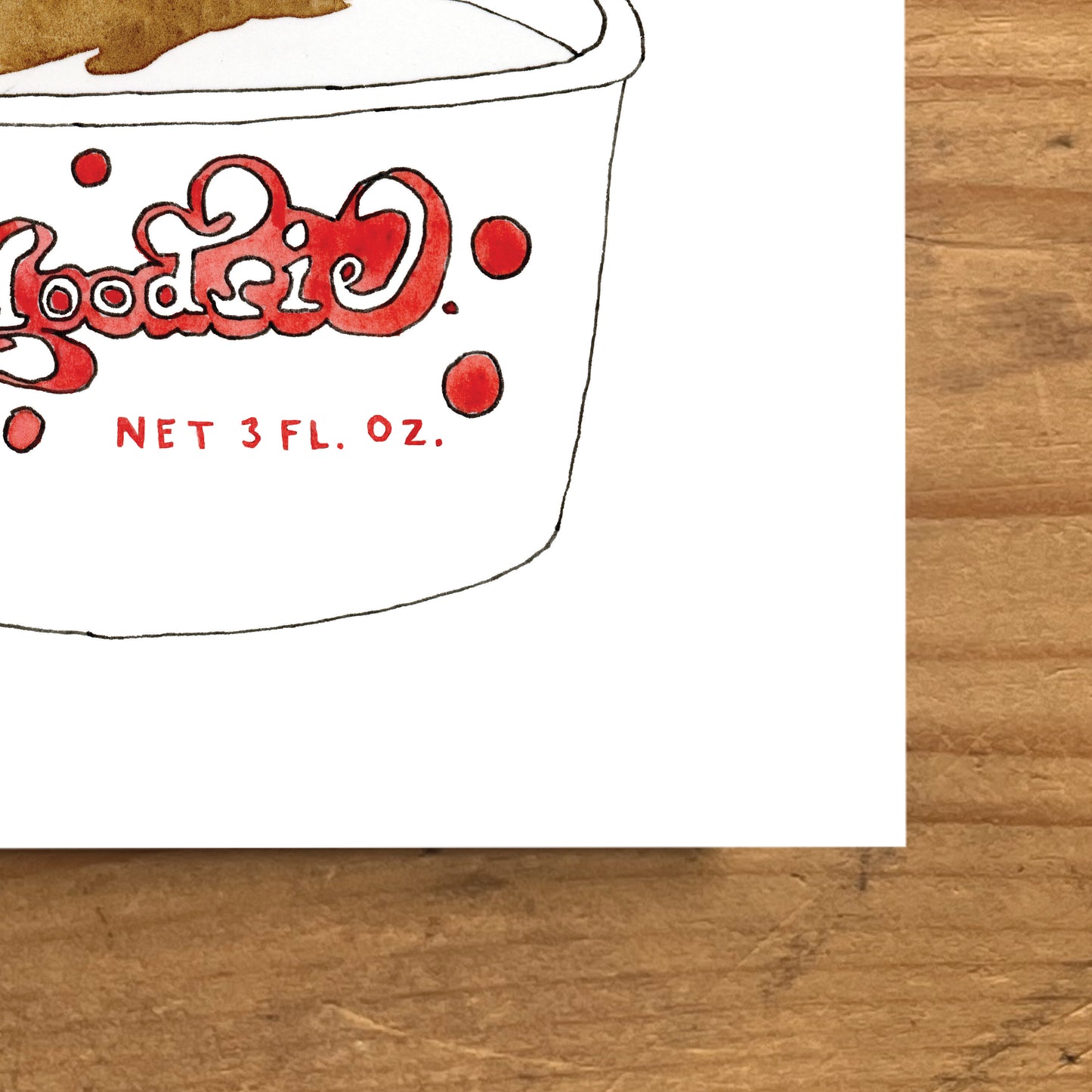 Hoodsie Ice Cream Cup | New England Food | Watercolor and Ink