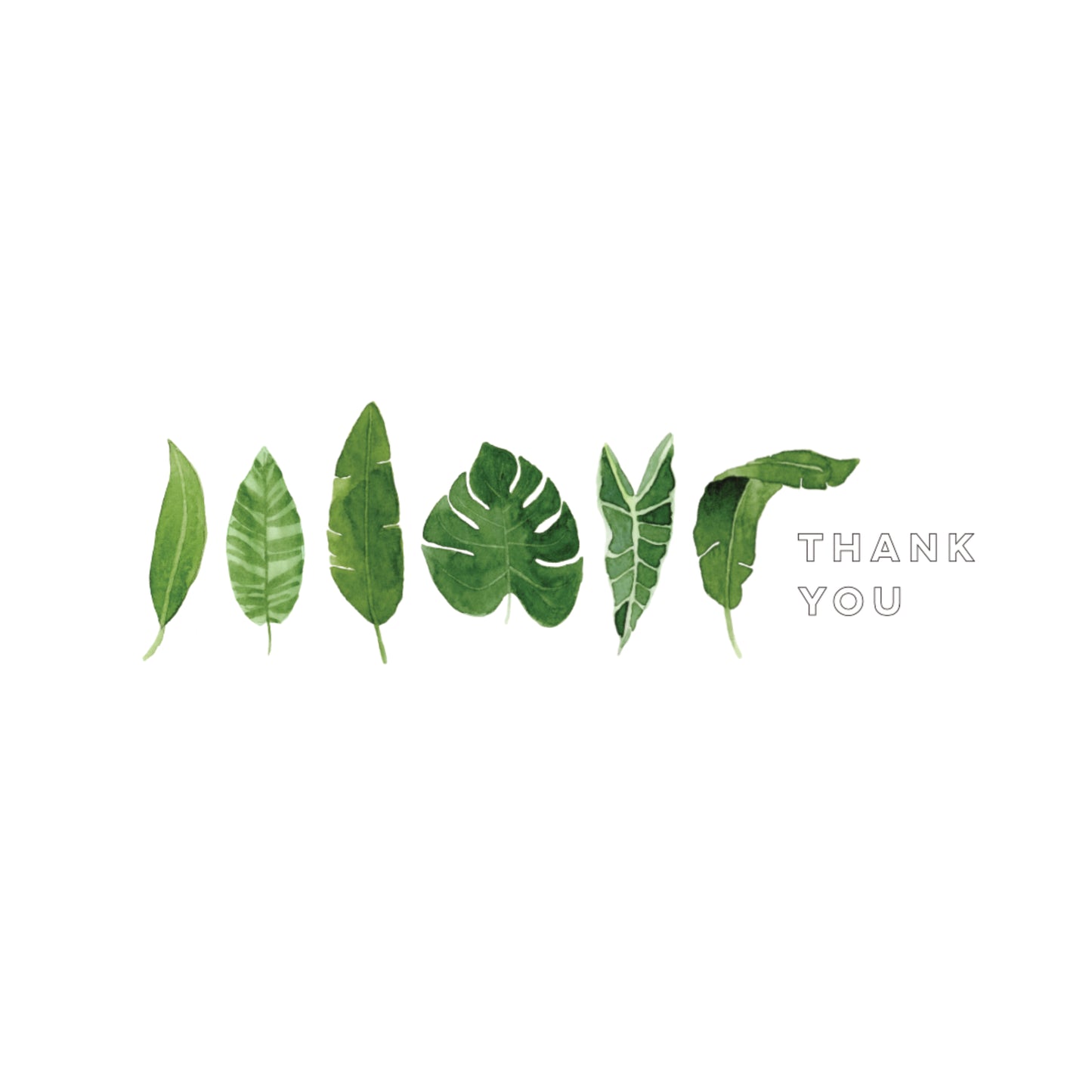 Thank You Card - Tropical Leaves