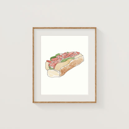 Individual New England Foods Mini Art Prints | Watercolor and Ink