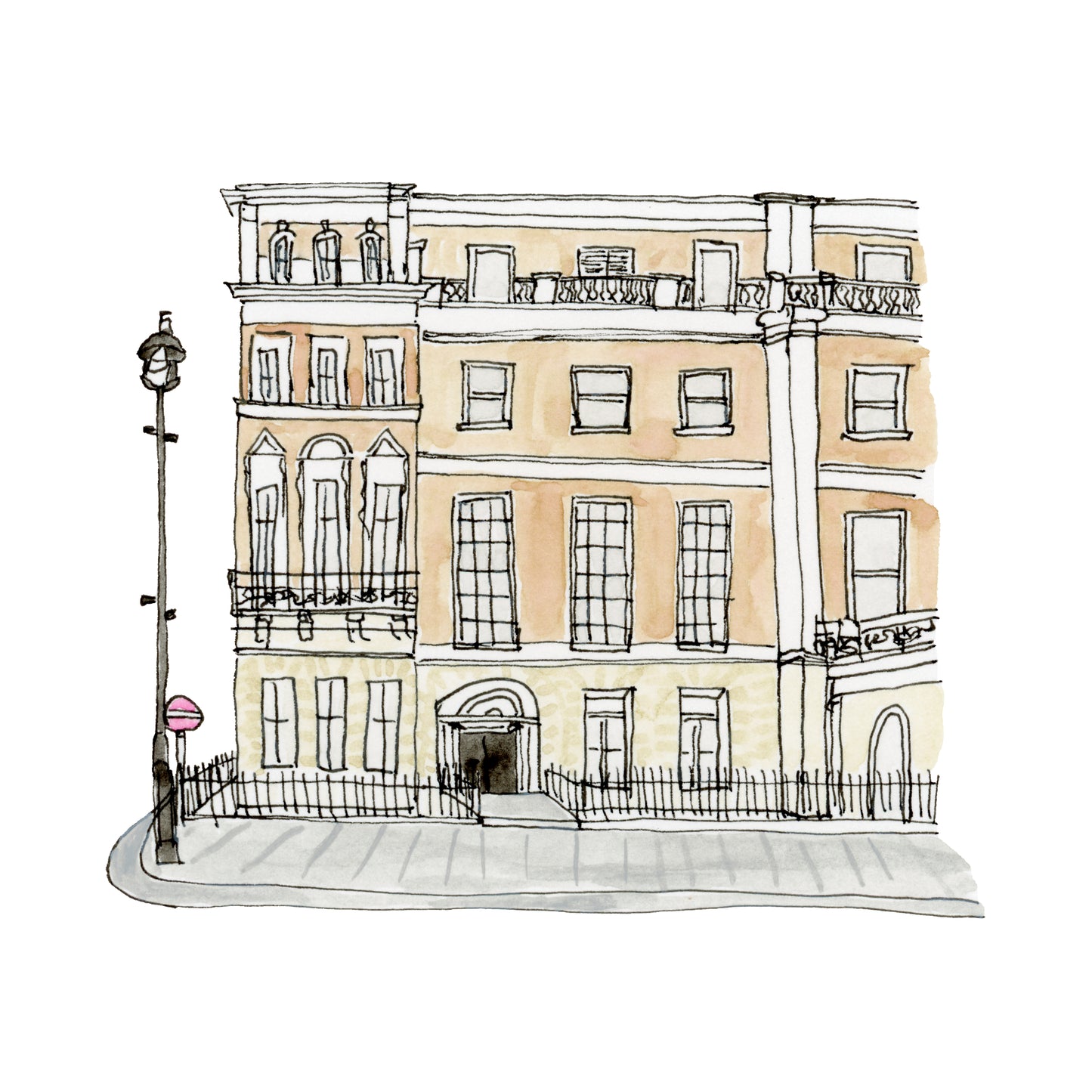 London Street Art Print | Watercolor and Ink