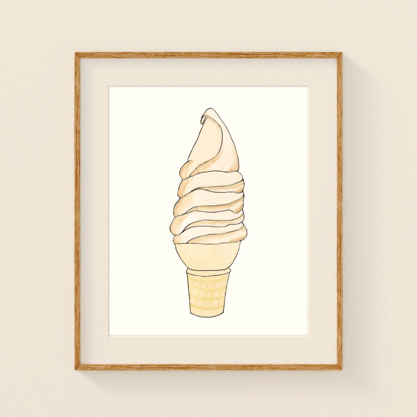 Maple Creemee Ice Cream | New England Food | Watercolor and Ink