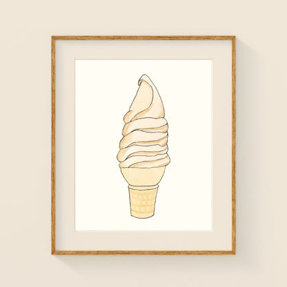 Maple Creemee Ice Cream | New England Food | Watercolor and Ink