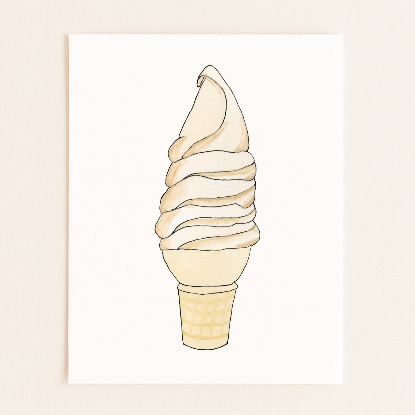 Maple Creemee Ice Cream | New England Food | Watercolor and Ink
