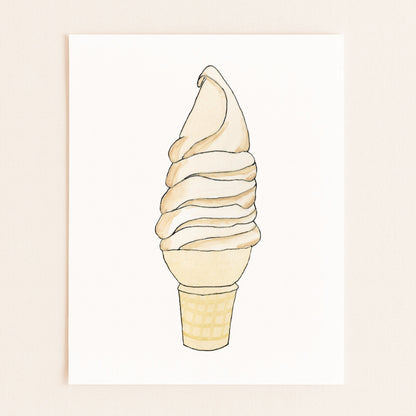 Maple Creemee Ice Cream | New England Food | Watercolor and Ink