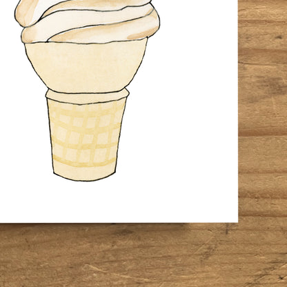 Maple Creemee Ice Cream | New England Food | Watercolor and Ink