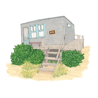 Margo Gelb Dune Shack Art Print | Provincetown | Gouache and Ink