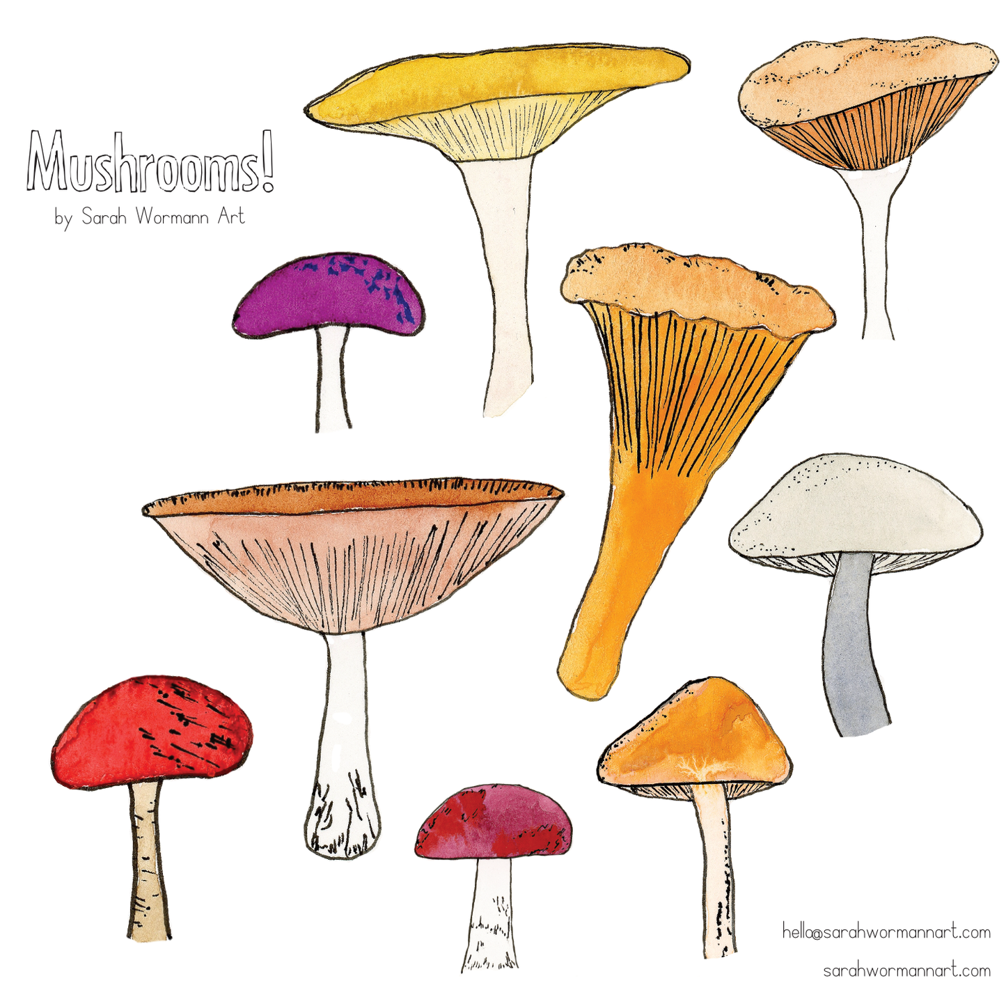 Mushroom sticker sheet