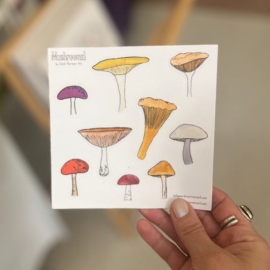 Mushroom sticker sheet