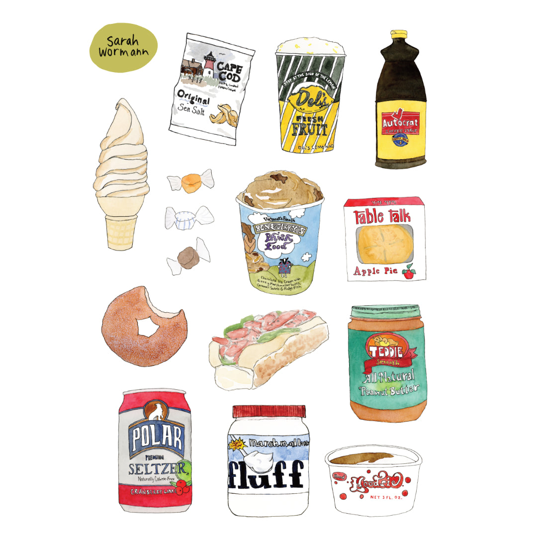 New England Foods sticker sheet
