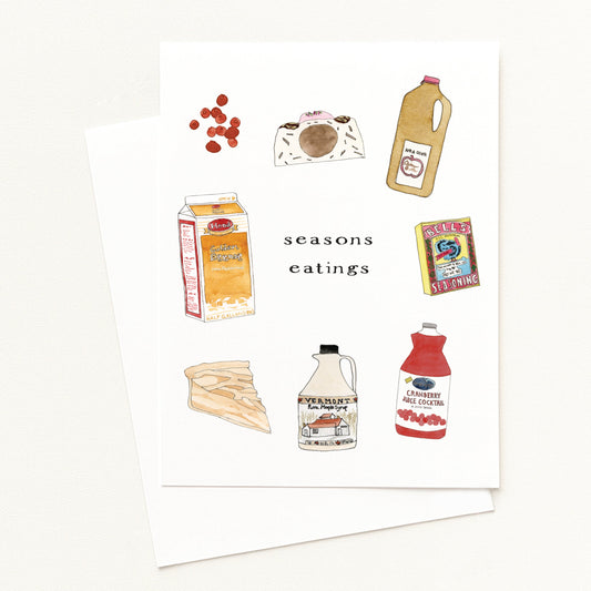 Seasonal New England Foods - Holiday Greeting Card