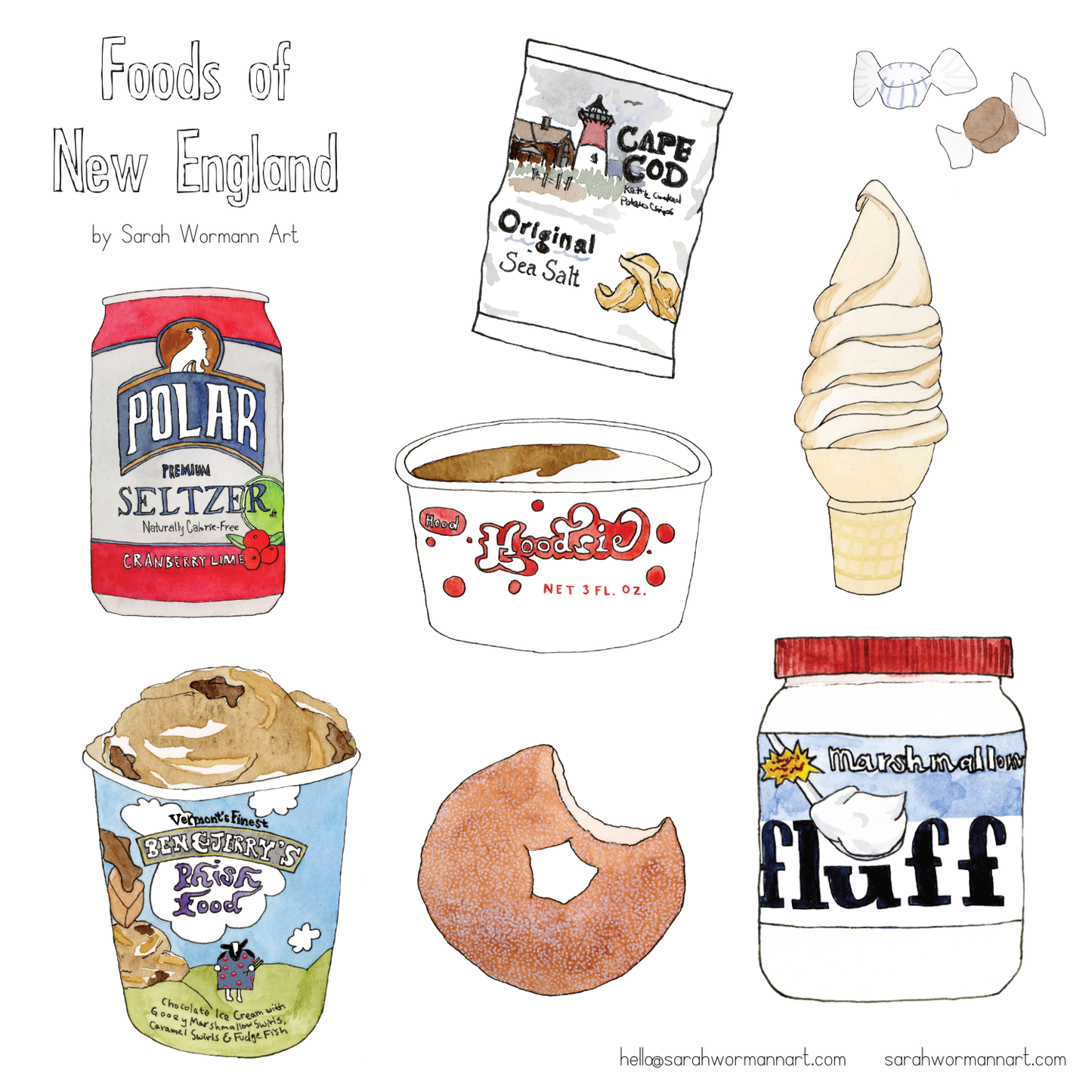 New England Foods sticker sheet
