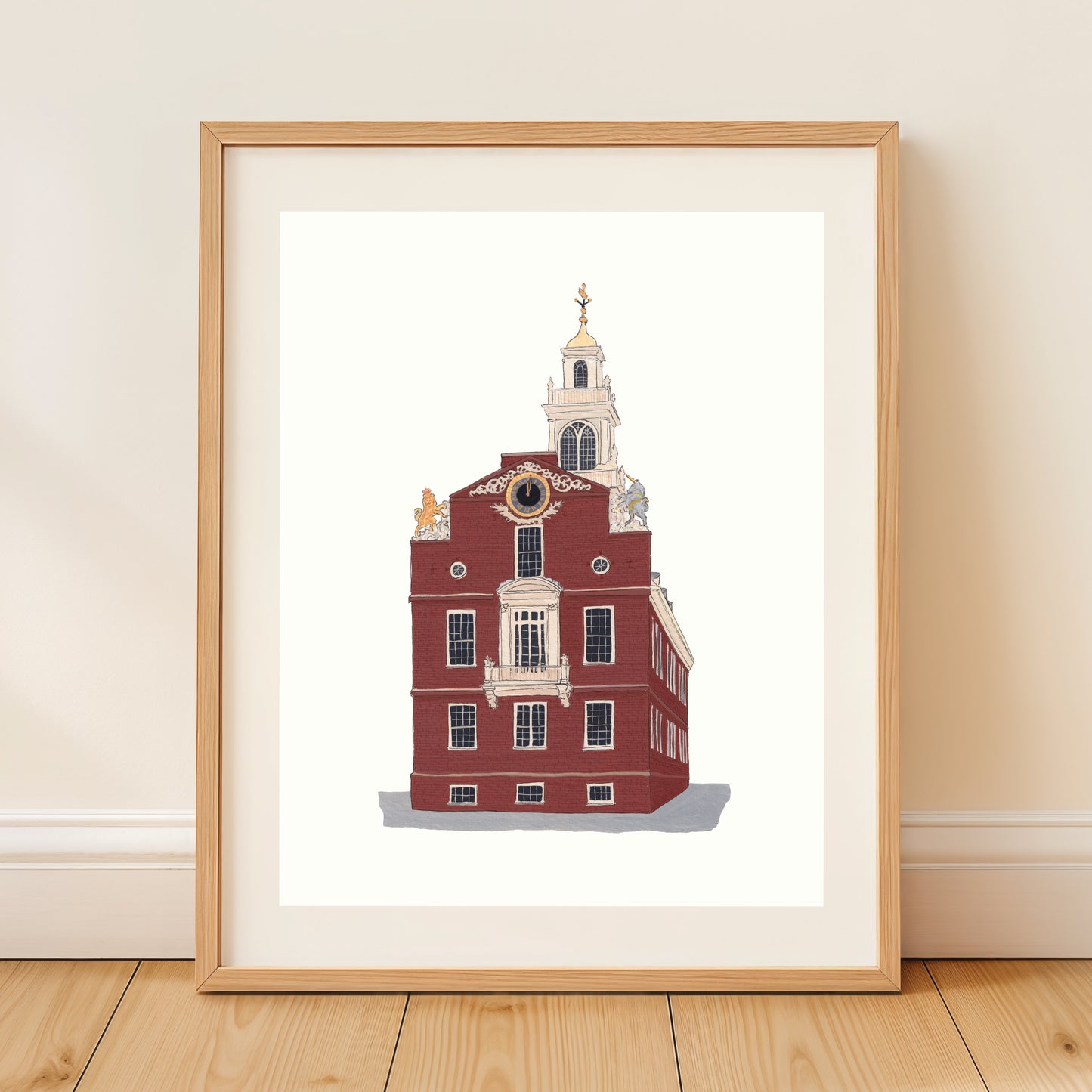Old State House Boston Art Print | Gouache and Ink