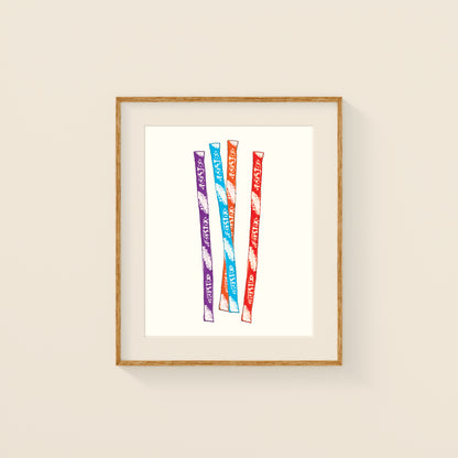 Mini Prints - Retro Candy | Gouache and Ink