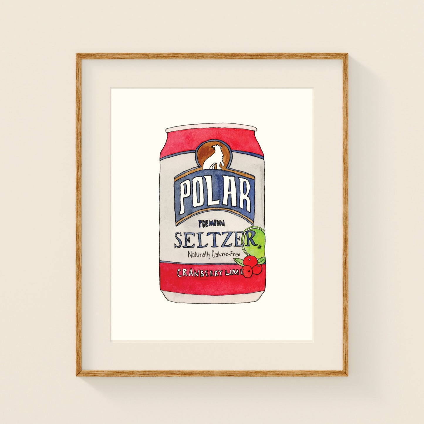 Polar Seltzer Can | New England Food | Watercolor and Ink
