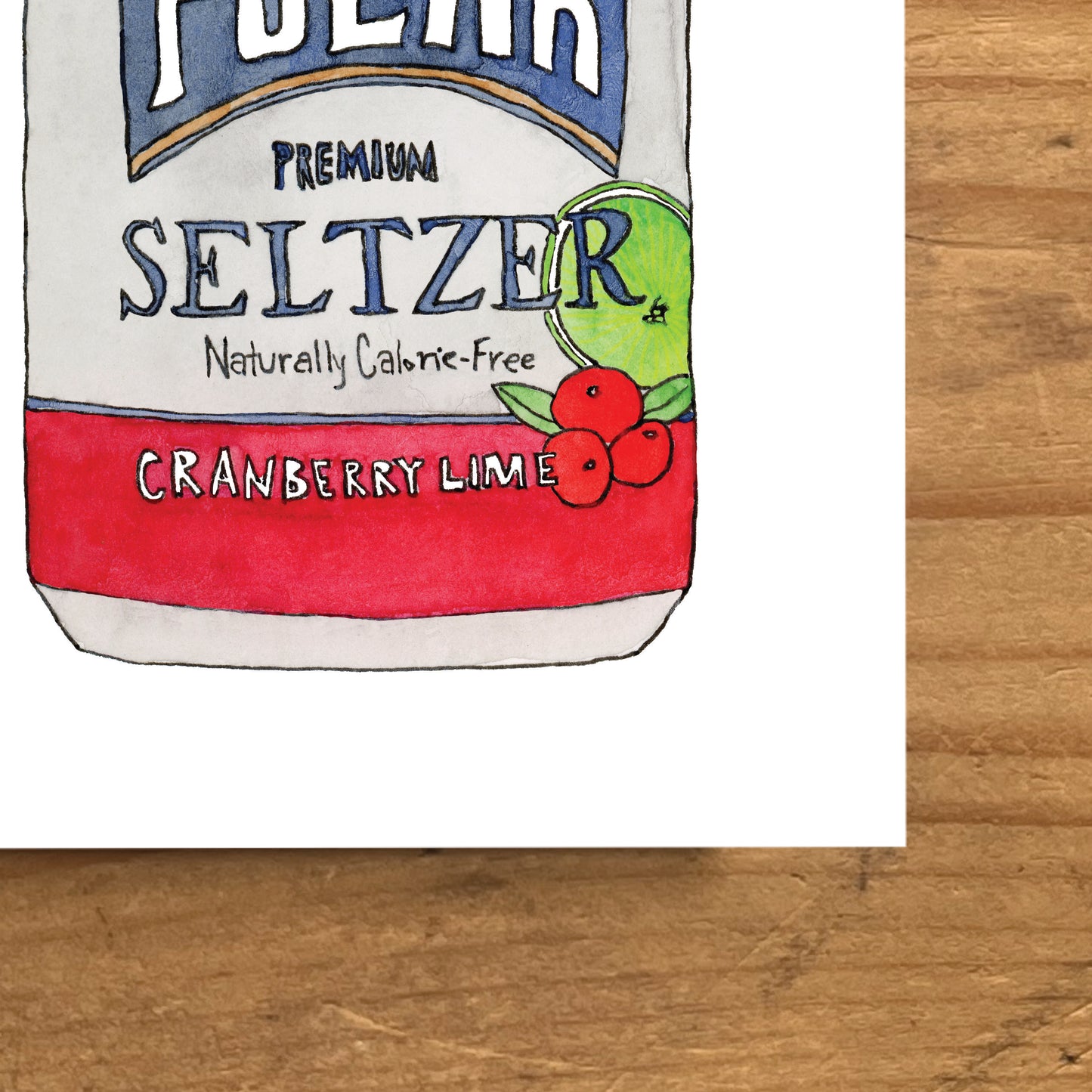Polar Seltzer Can | New England Food | Watercolor and Ink