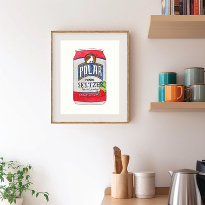 Polar Seltzer Can | New England Food | Watercolor and Ink