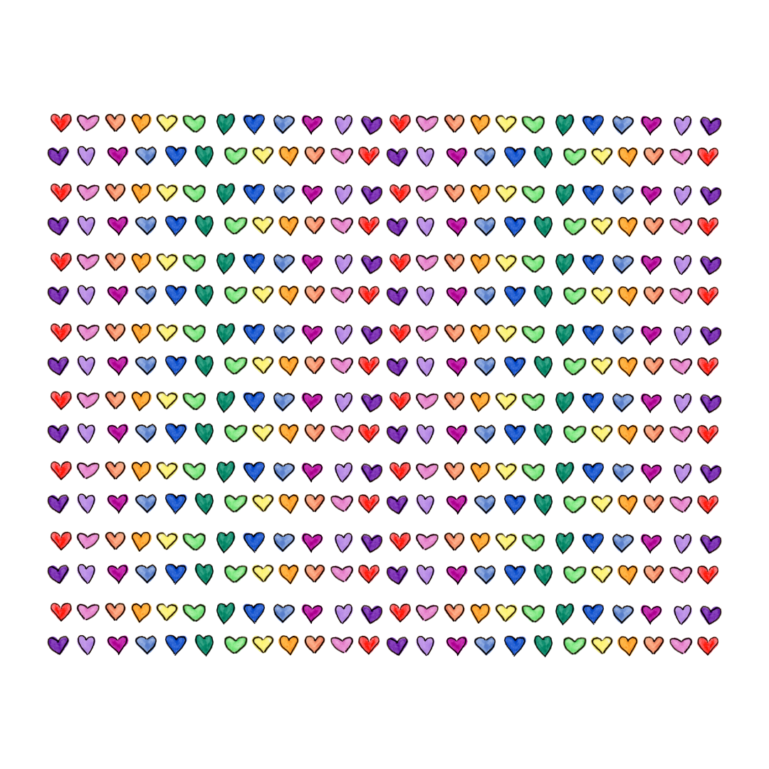 Rainbow Hearts Greeting Card